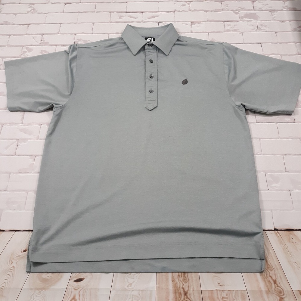 FootJoy Golf Polo Shirt Mens Size Large Gray Polyester Spandex 4-Button